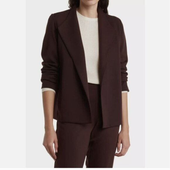 Eileen Fisher Cassis Ponte Open Front Jacket Cardigan Medium Brown NWOT - Picture 1 of 10